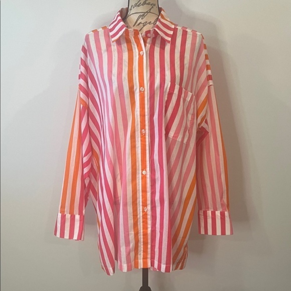 NWOT Beach Riot Alexa cotton button front coverup top LP
